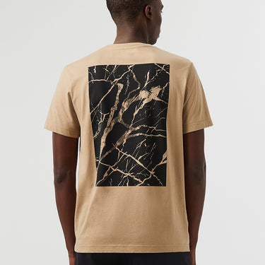 Marble Print Cotton T-Shirt JANTA V1.Y7.02  Brown / Beige