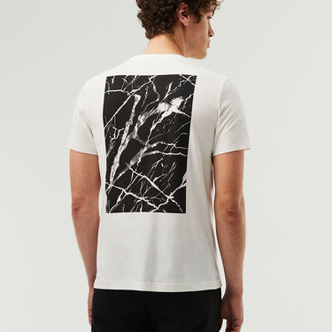 Marble Print Cotton T-Shirt JANTA V1.Y7.02 White