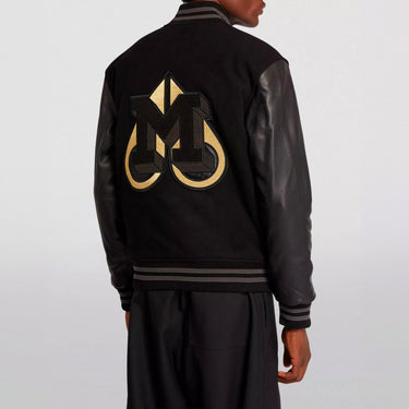 Men's Black Gold Moose Varsity Bomber Jacket