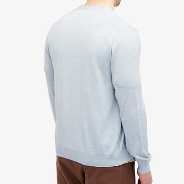 Men's Bold Fox Head Patch Regular Cardigan Light Blue Melange