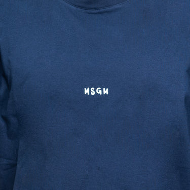 Men's Msgm Brush Stroke Micrologo Print Navy