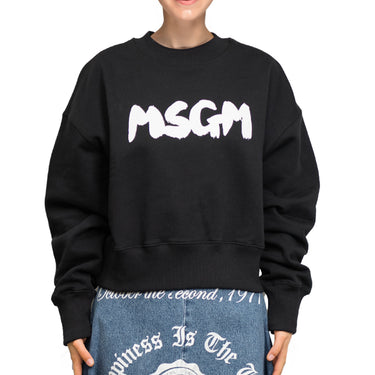 Msgm Brush Print Sweatshirt Black