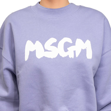 Msgm Brush Print Sweatshirt Lilac