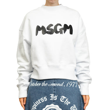 Msgm Brush Print Sweatshirt White