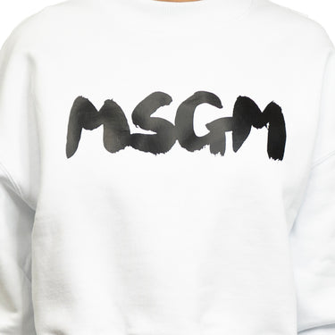 Msgm Brush Print Sweatshirt White