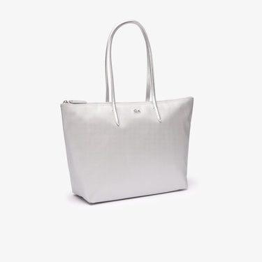 L.12.12 Coated Canvas Large Tote Bag Silver