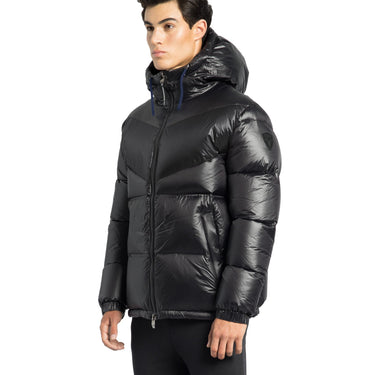Dyna Men's Chevron Quilted Puffer Jacket Black