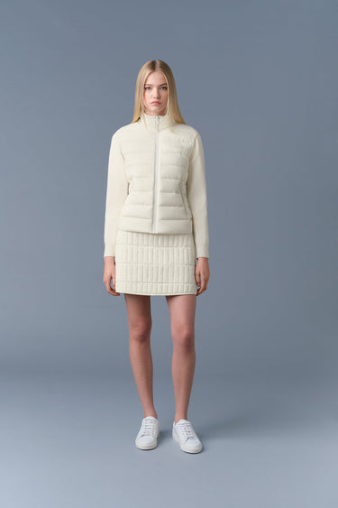 OCEANE-CITY Light down mixed-media jacket Cream