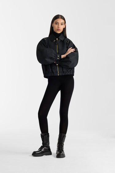 OLIVERA Cropped Bomber Black