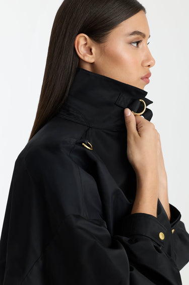 OLIVERA Cropped Bomber Black