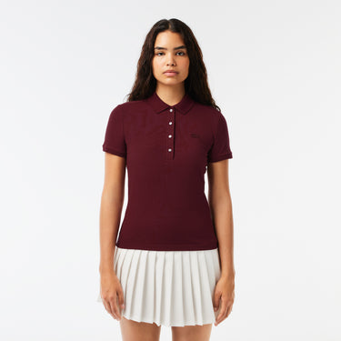 Women's Lacoste Slim fit Stretch Cotton Piqué Polo Shirt Bordeaux