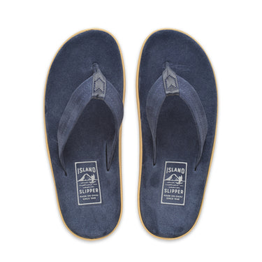 Island Slipper Men's Thong Classic Ultimate Suede Navy