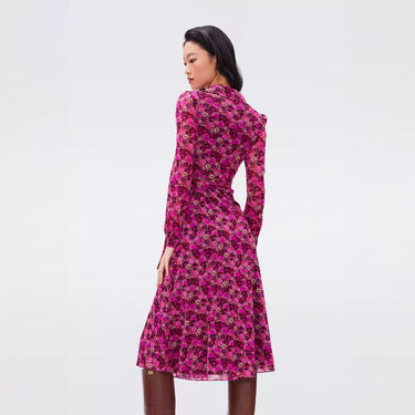 Phoenix Reversible Mesh Wrap Dress in Tiny Fall Fruits