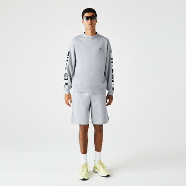 Men's Loose Fit Reflective Print Sweatshirt  Grey Chine