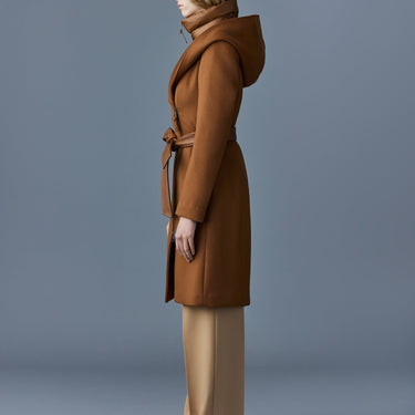 SHIA 2-in-1 double-face wool coat with removable bib Camel