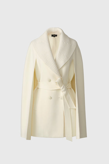 SUSIE Double-Face Wool Cape Cream