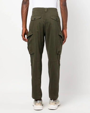 Stretch Sateen Pants Loose Fit Black Ivy Green