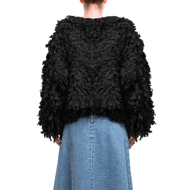 Sweater with "Boucle Meta fur" concept Black