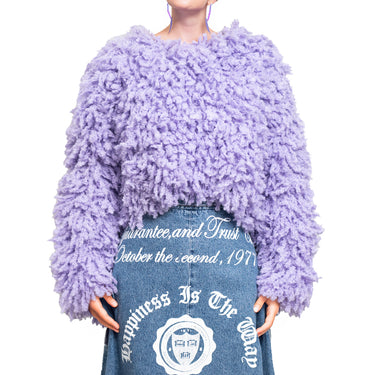 Sweater with "Boucle Meta fur" concept Lilac