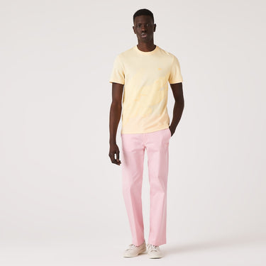 Men's Crocodile Print Crew Neck Stretch Organic Cotton T-Shirt  Yellow