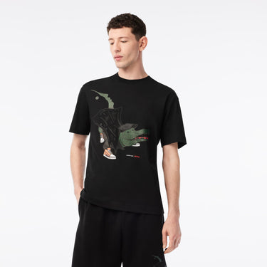 Men’s Lacoste x Netflix Organic Cotton T-Shirt Black