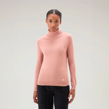 Turtleneck Sweater in Wool Blend Dry Rose
