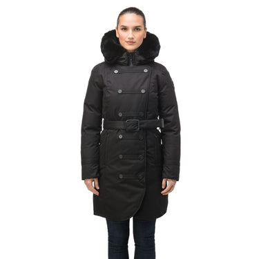 Ursula Ladies Double Breasted Coat Ch Black