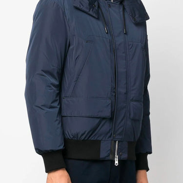 Viggo Classic Down Bomber Jacket With Removable Hood Navy