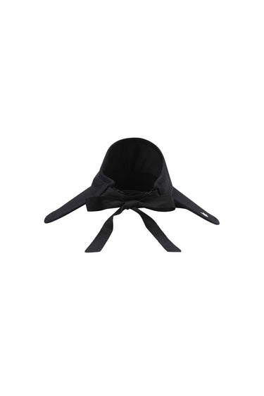 Women Ribbon Wide Visor Black