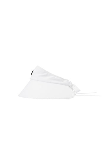Women Ribbon Wide Visor White