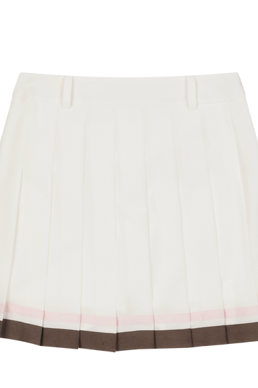 Women's Color Tipping Pleats Skort White