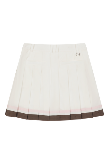 Women's Color Tipping Pleats Skort White