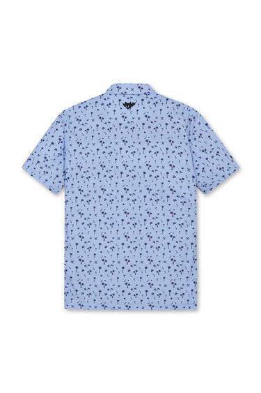 Men's Allover Motif Polo (EE) Light Blue