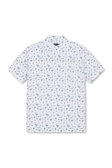Men's  Allover Motif Polo (EE) White