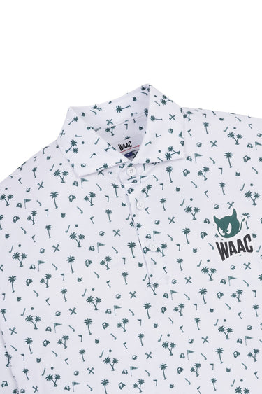 Men's  Allover Motif Polo (EE) White