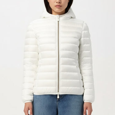 Woman's Alexis Hooded Puffer Jacket in Off White