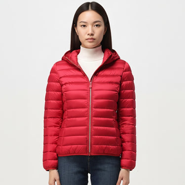 Woman's Alexis Hooded Puffer Jacket in Tango Red