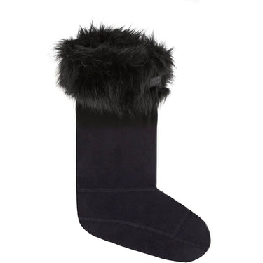 Women's Faux Fur Cuff Boot Sock Black