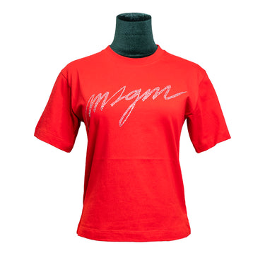 Women's Msgm Crystal Strass T-shirt Red