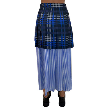 Women's Striped Cotton Popeline Skirt Light Blue
