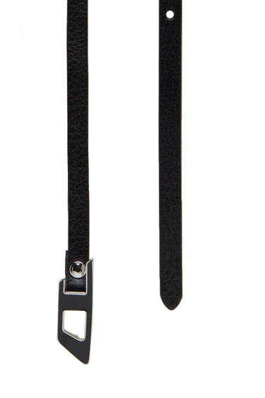 Diesel Women's B-dlogo 10 Slim Double-wrap Leather Belt Black