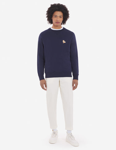Unisex Chillax Fox Patch Classic Sweatshirt Navy