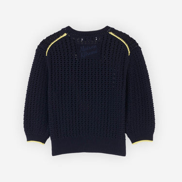 Texturised Cropped Jumper Navy