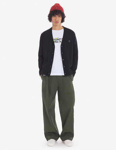 Bold Fox Head Patch Regular Cardigan Black