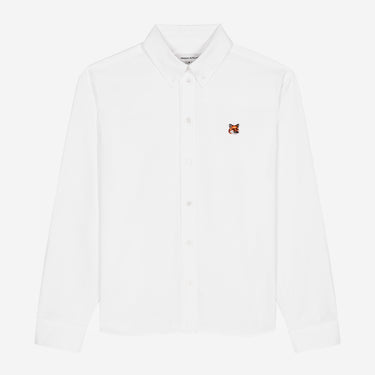 Women's Button-down Classic Shirt With Institutional Fox Head Patch In Oxford White