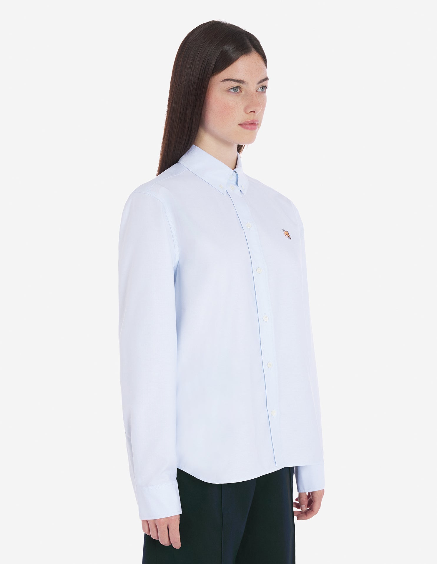 Women's Button-down Classic Shirt With Institutional Fox Head