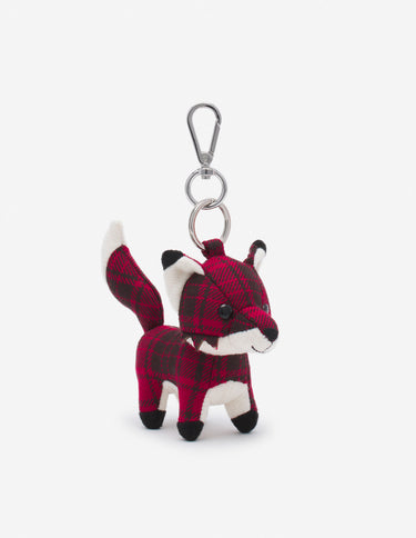 Medium Fox Bag Keyring & charm Clay Pecan Bown Check