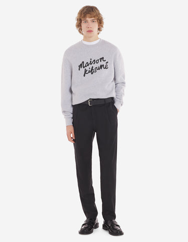 Maison Kitsune Handwriting Comfort Sweatshirt Light Grey Melange