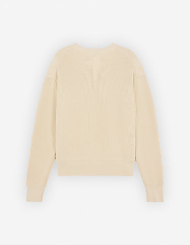 Men's Bold Fox Head Patch Comfort Ribbed Jumper Paper