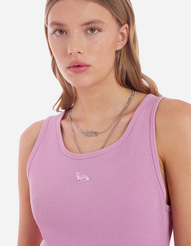 Women's Baby Fox Patch Ribbed Tank Top Blossom